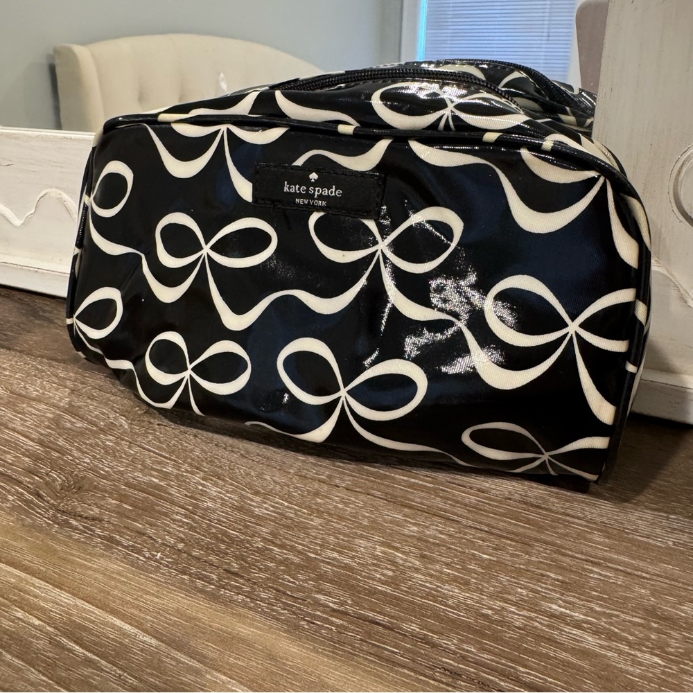 Kate Spade Black and White Cosmetic Bag